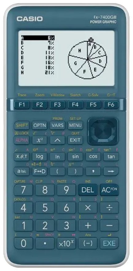 CASIO FX-7400GIII-W-ET, 10+2-разрядный, голубой
