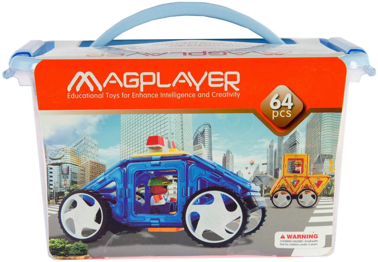 Конструктор Magplayer Детский магнитный MPT-64, деталей 64 шт купить,NaN