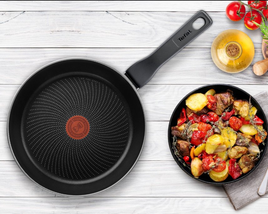 Сковорода Tefal Ultra+ 28 см с антипригарным покрытием, алюминий купить,NaN