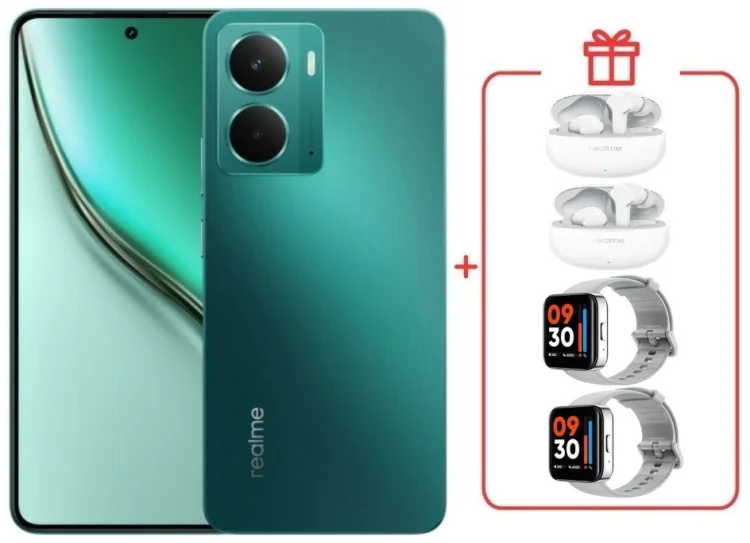 Смартфон Realme P3 8 ГБ/256 ГБ зеленый + подарок купить,NaN