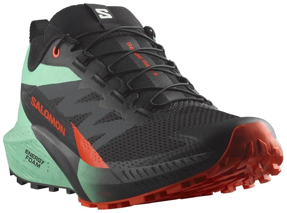 Кроссовки Salomon Sense ride 5 зеленый, черный купить,NaN