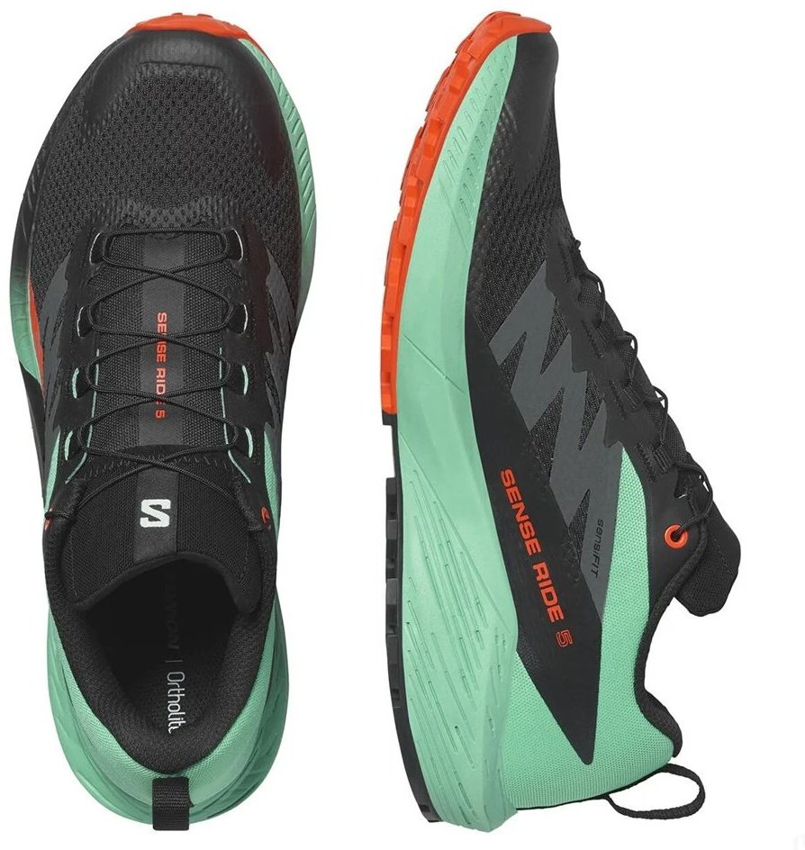 Кроссовки Salomon Sense ride 5 зеленый, черный купить,NaN