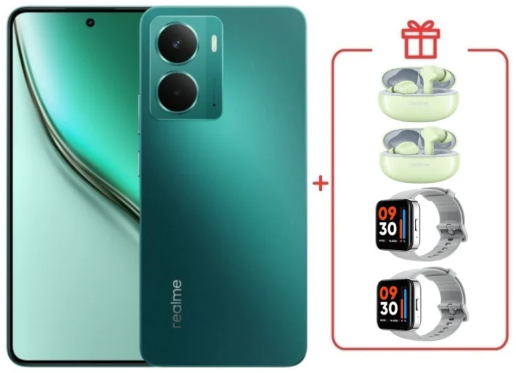 Смартфон Realme P3 8 ГБ/256 ГБ зеленый + подарок купить,NaN