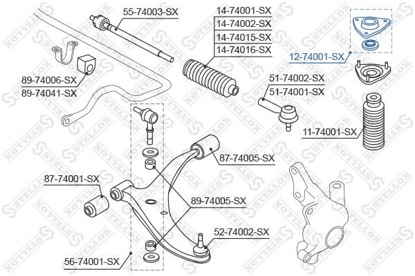 Stellox опора амортизатора 12-74001-SX