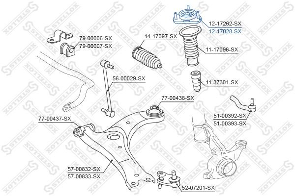 Stellox опора амортизатора 12-17028-SX