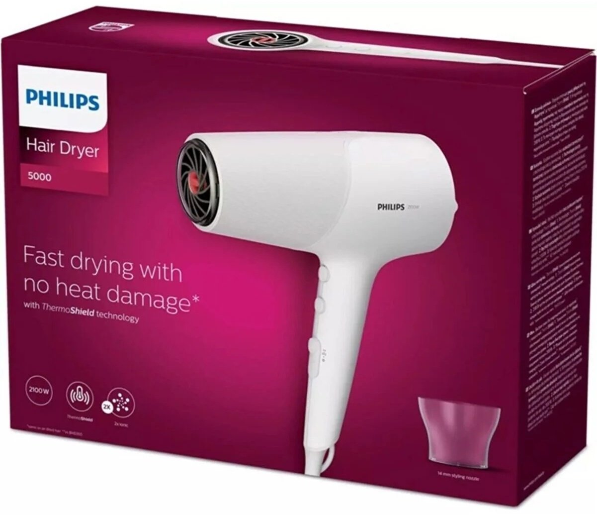 Philips BHD500/00 фен белый - ForteMarket Philips BHD500/00 фен белый купить,37497