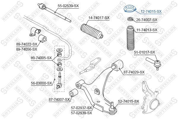 Stellox опора амортизатора 12-74015-SX