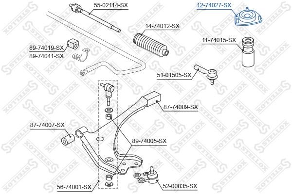 Stellox опора амортизатора 12-74027-SX