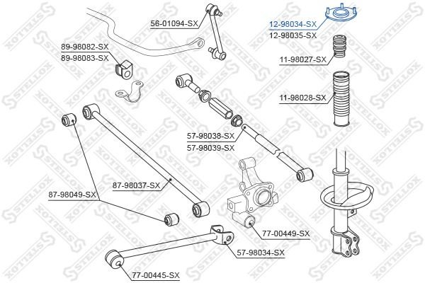 Stellox опора амортизатора 12-98034-SX