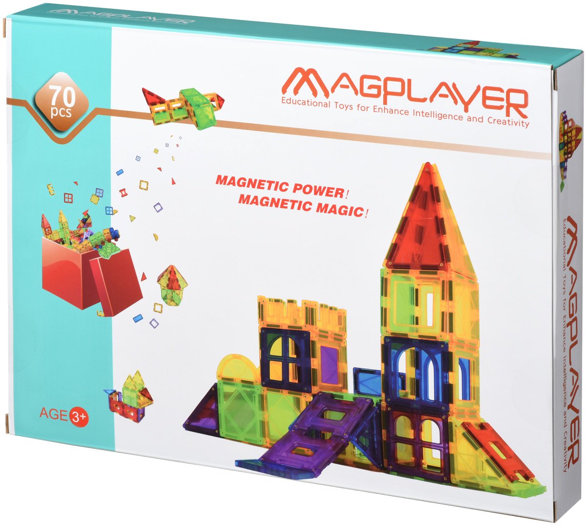 Конструктор Magplayer Magnetic MPL-70, деталей 70 шт купить,NaN