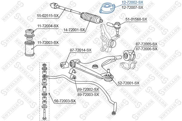 Stellox опора амортизатора 12-72002-SX