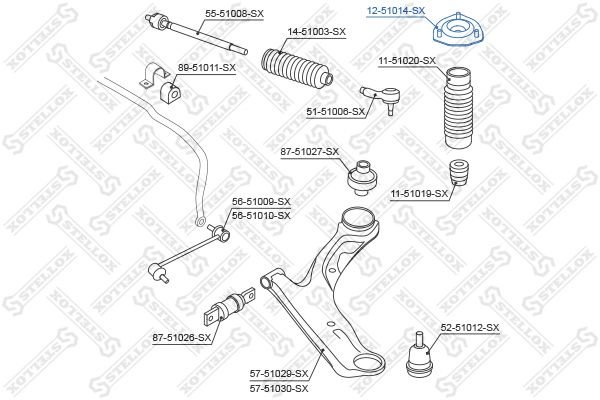 Stellox опора амортизатора 12-51014-SX