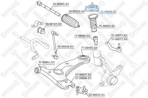 Stellox опора амортизатора 12-98069-SX
