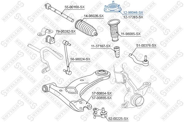 Stellox опора амортизатора 12-98046-SX