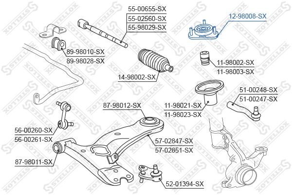 Stellox опора амортизатора 12-98008-SX