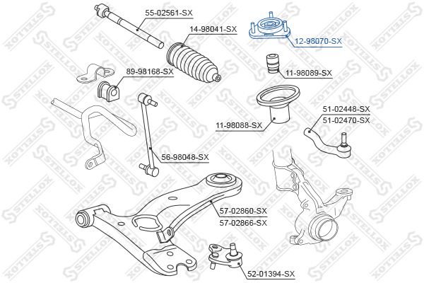 Stellox опора амортизатора 12-98070-SX