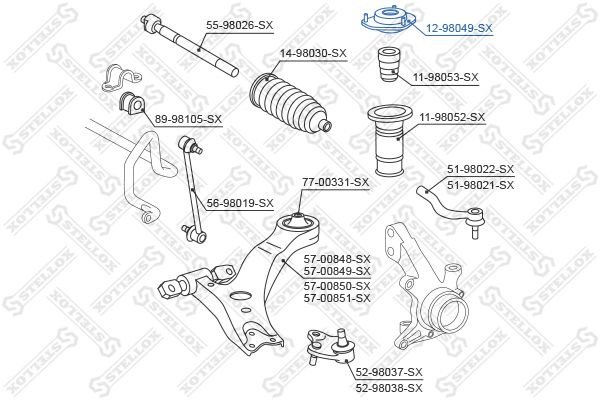 Stellox опора амортизатора 12-98049-SX