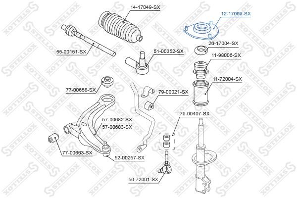 Stellox опора амортизатора 12-17069-SX
