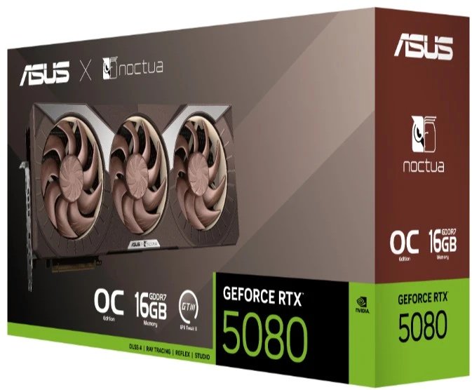 Видеокарта ASUS GeForce RTX 5080 Noctua OC Edition (RTX5080-O16G-NOCTUA) 16 Гб купить,1177372