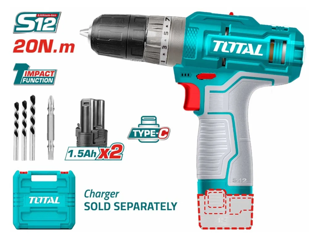 Дрель-шуруповерт Total TIDLI12202 купить,NaN