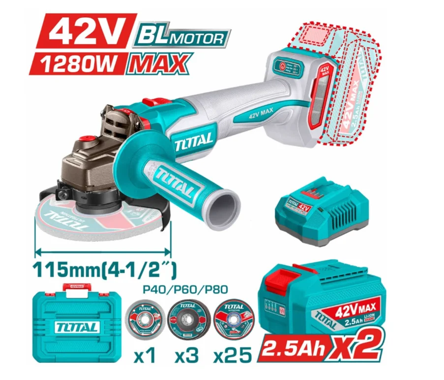 Шлифмашина угловая Total TAGLI4128112 купить,NaN