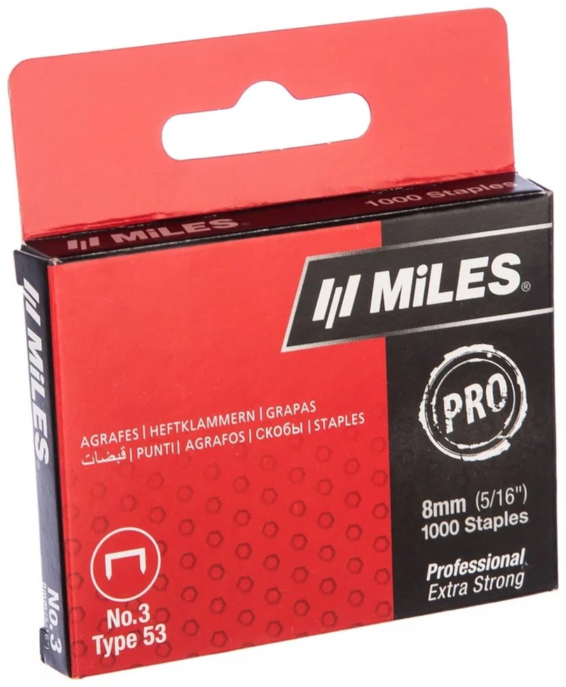 Miles скобы для степлера N3-8mm 1000 шт