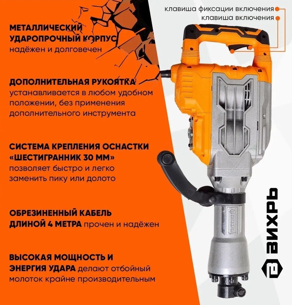 Отбойный молоток ОМ-1750Э Вихрь купить,100790