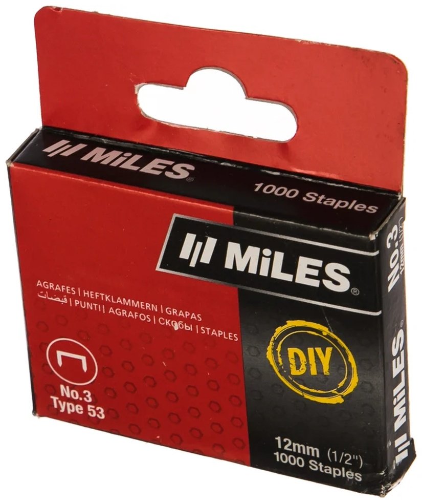 Miles скобы для степлера N3-12-D 1000 шт