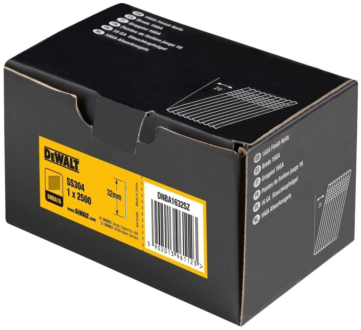 DeWALT гвозди для нейлера DNBA1632SZ 2500 шт