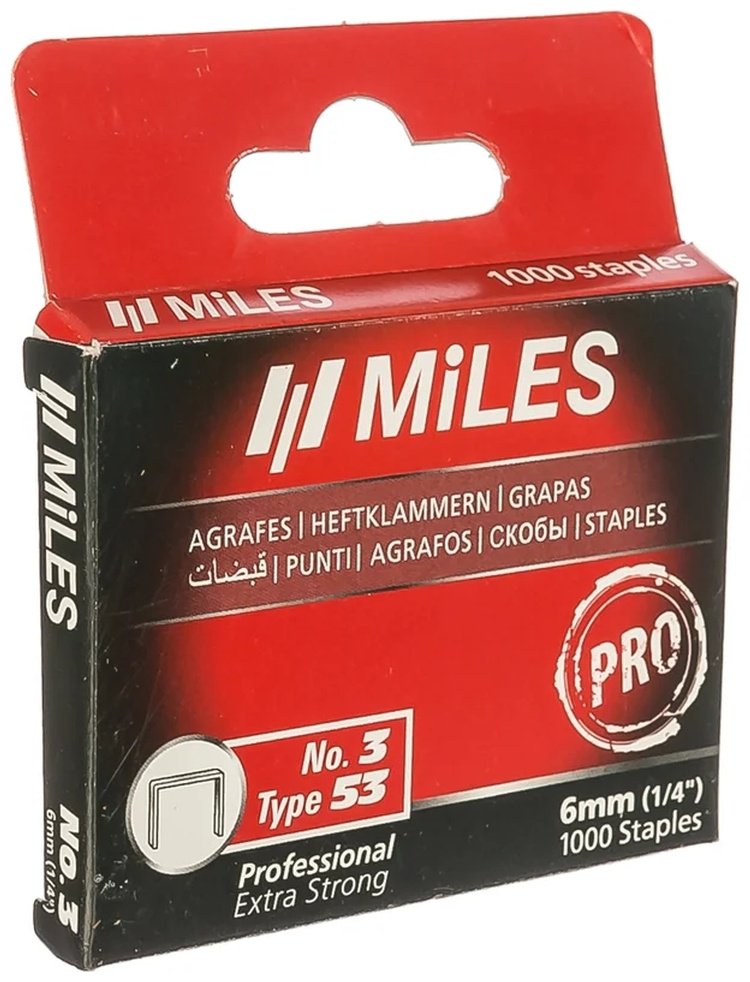 Miles скобы для степлера N3-6mm 1000 шт