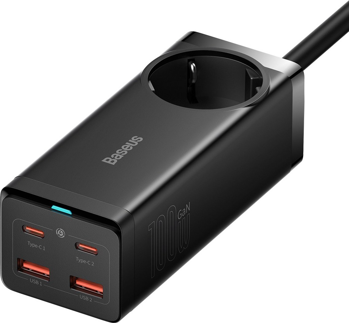 Зарядное устройство Baseus GaN3 Pro Desktop Powerstrip AC+2U+2C 100W USB Type-C, USB черный купить,NaN