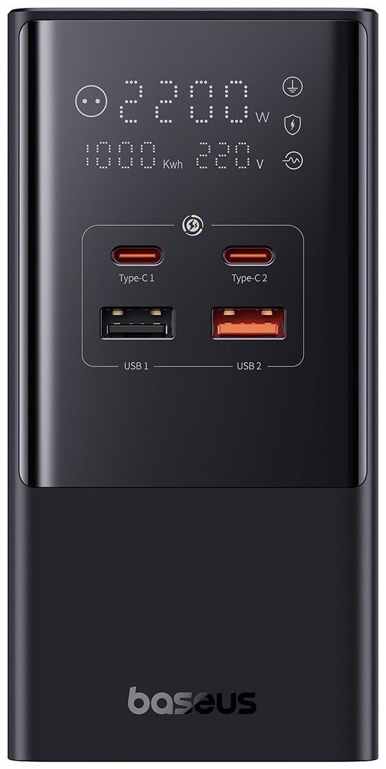 Зарядное устройство Baseus GaN5Pro PowerCombo Tower 2AC&#43;2U&#43;2C 100W черный купить,0