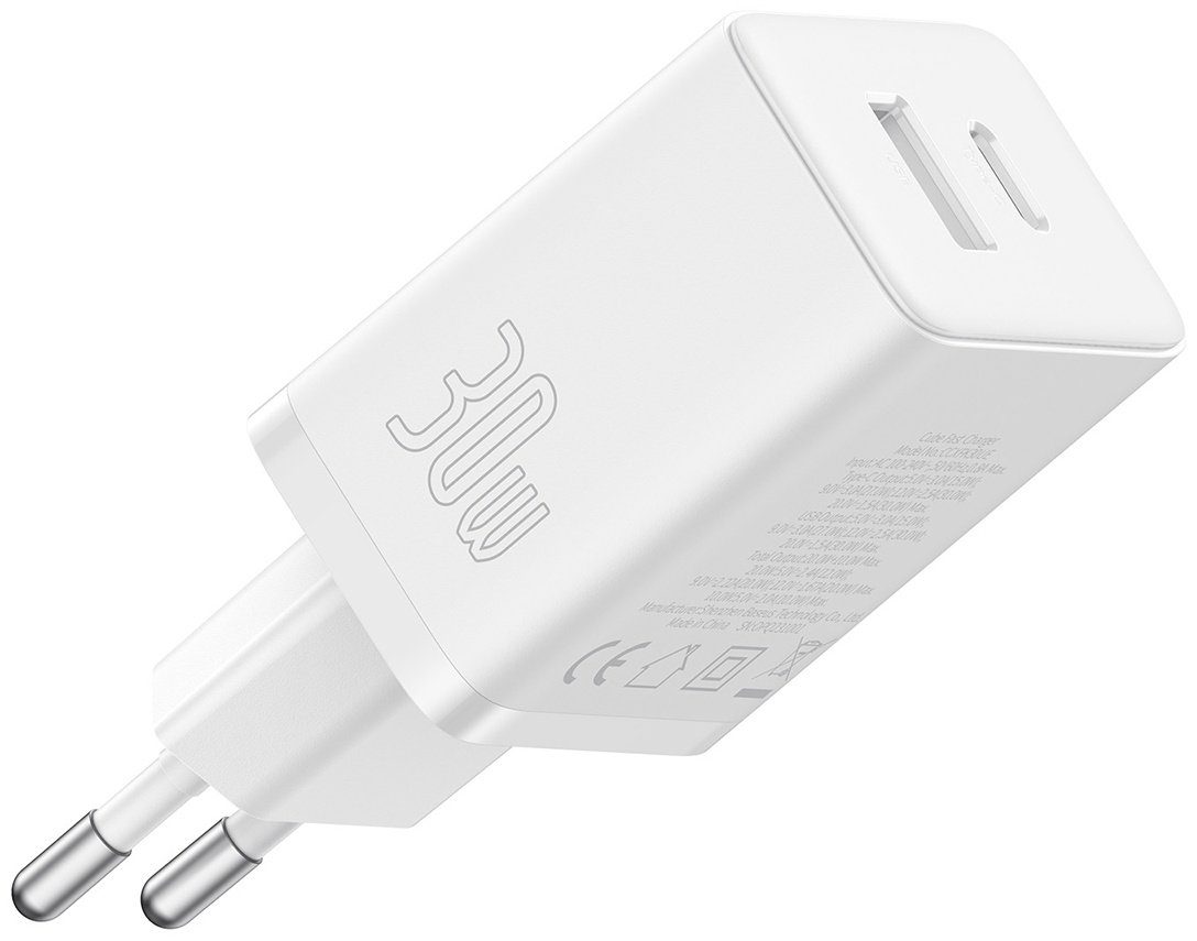 Зарядное устройство Baseus Cube GaN5 C+U 30W USB Type-C, USB белый - ForteMarket Зарядное устройство Baseus Cube GaN5 C+U 30W USB Type-C, USB белый купить,0