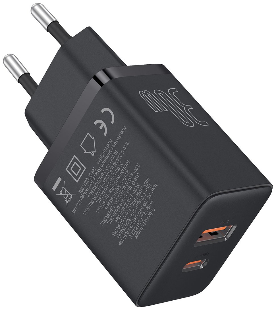 Зарядное устройство Baseus Cube GaN5 C+U 30W USB Type-C, USB черный - ForteMarket Зарядное устройство Baseus Cube GaN5 C+U 30W USB Type-C, USB черный купить,0