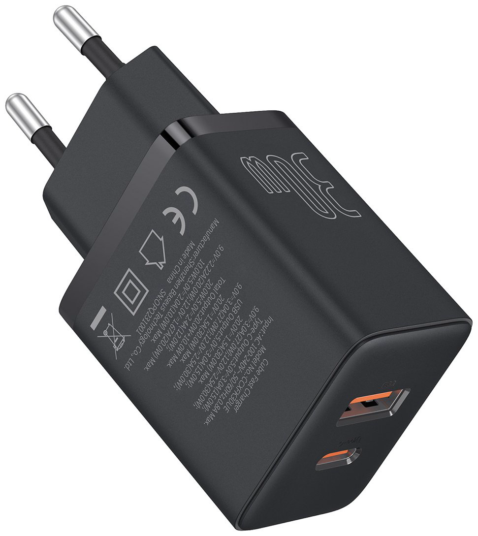 Зарядное устройство Baseus Cube GaN5 C+U 30W USB Type-C, USB черный купить,NaN