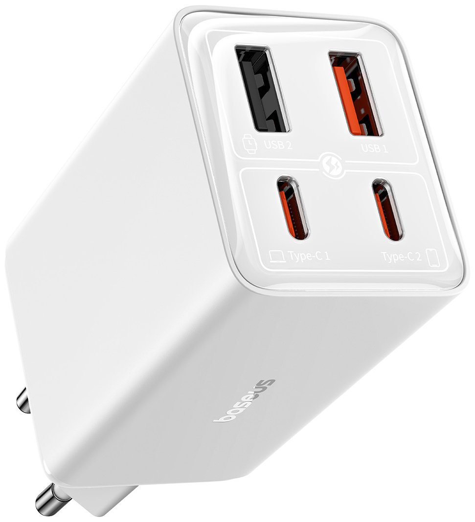 Зарядное устройство Baseus GaN6 Pro 2C+2U 65W USB Type-C, USB белый купить,NaN