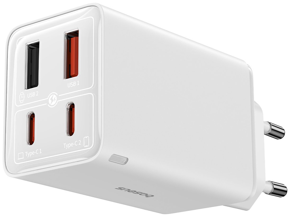 Зарядное устройство Baseus GaN6 Pro 2C&#43;2U 65W USB Type-C, USB белый купить,0