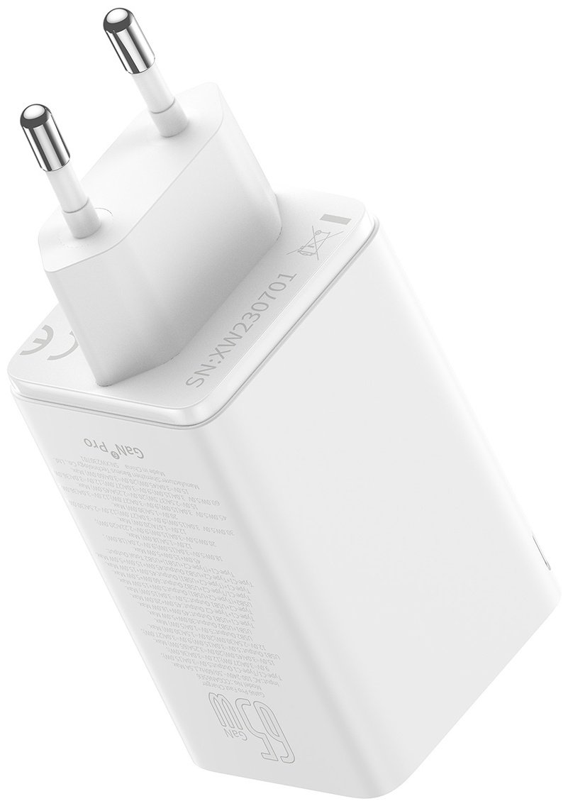Зарядное устройство Baseus GaN6 Pro 2C&#43;2U 65W USB Type-C, USB белый купить,0