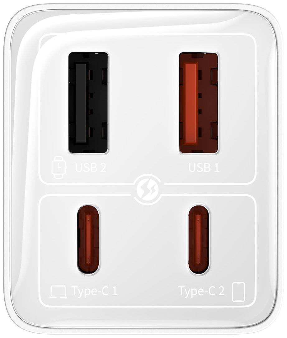 Зарядное устройство Baseus GaN6 Pro 2C+2U 65W USB Type-C, USB белый купить,NaN
