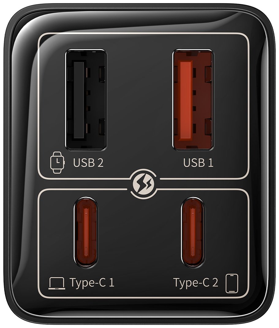Зарядное устройство Baseus GaN6 Pro 2C+2U 65W USB Type-C, USB черный - ForteMarket Зарядное устройство Baseus GaN6 Pro 2C+2U 65W USB Type-C, USB черный купить,0