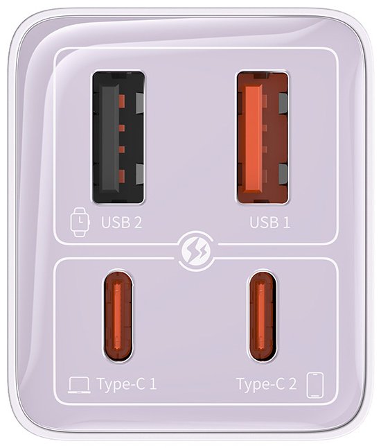 Зарядное устройство Baseus GaN6 Pro USB Type-C, USB фиолетовый - ForteMarket Зарядное устройство Baseus GaN6 Pro USB Type-C, USB фиолетовый купить,0