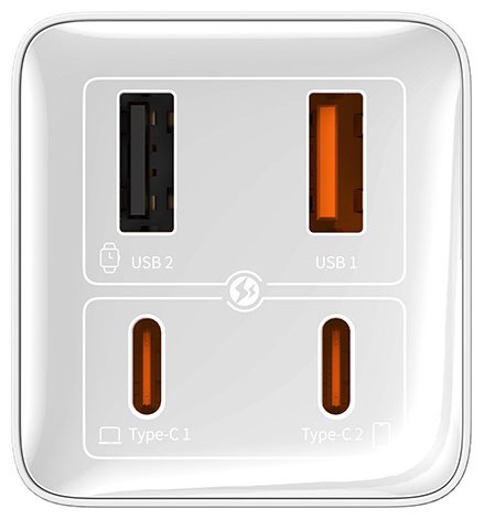 Зарядное устройство Baseus Gan6 Pro USB, USB Type-C белый - ForteMarket Зарядное устройство Baseus Gan6 Pro USB, USB Type-C белый купить,0