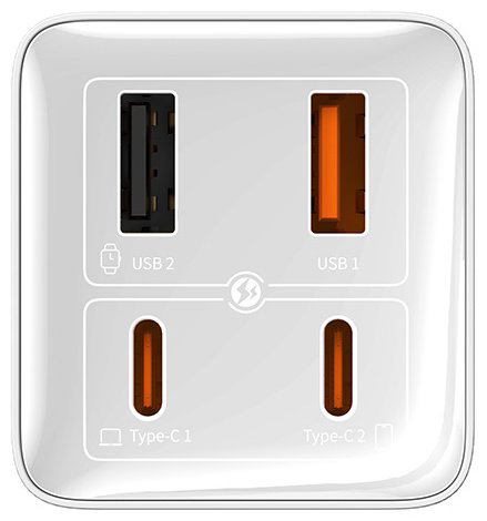 Зарядное устройство Baseus Gan6 Pro USB, USB Type-C белый