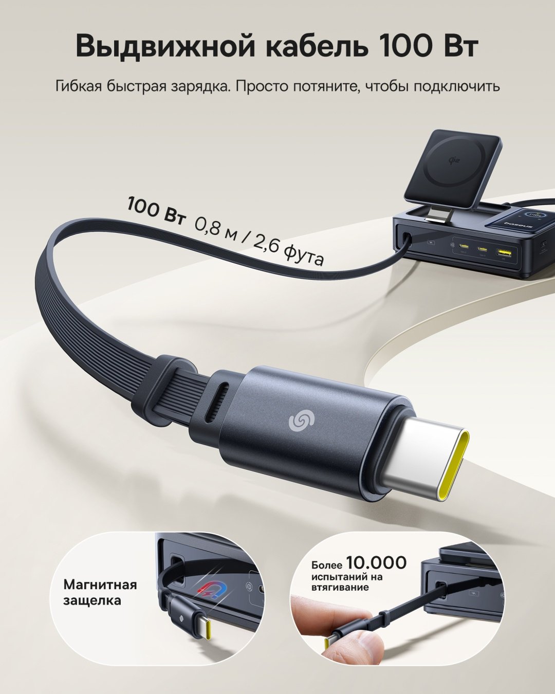 Зарядное устройство Baseus NOMOS 5-in-1 USB Type-C, USB черный купить,NaN