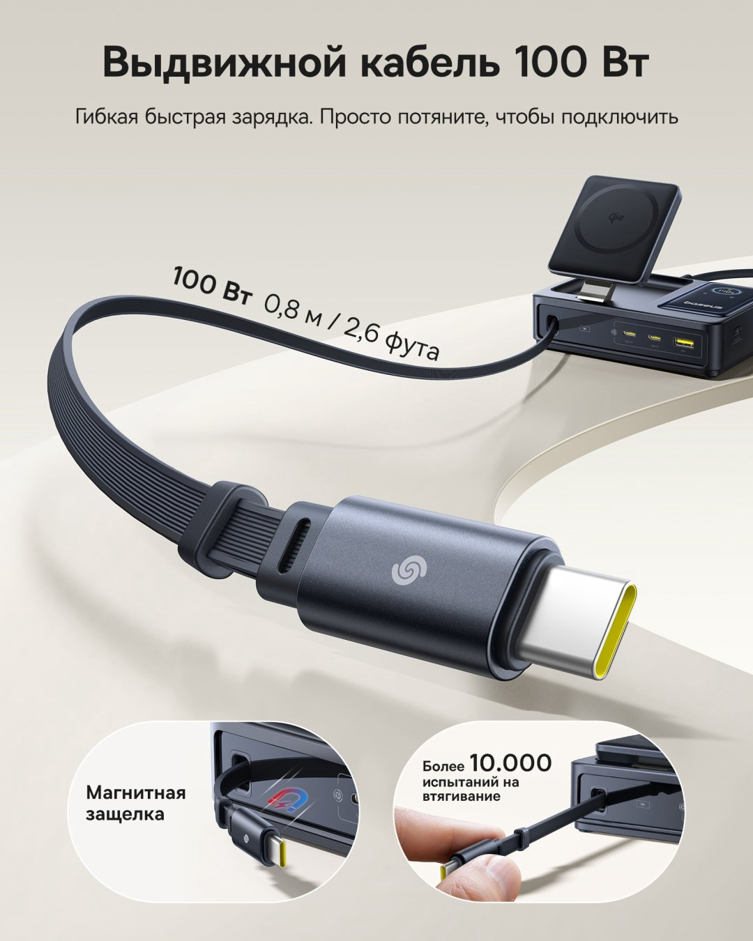 Зарядное устройство Baseus NOMOS 5-in-1 USB Type-C, USB черный купить,NaN