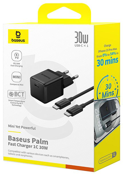 Зарядное устройство Baseus Palm USB Type-C черный купить,NaN