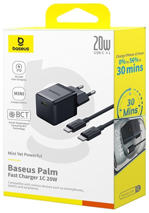 Зарядное устройство Baseus Palm USB Type-C черный купить,0