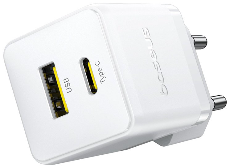 Зарядное устройство Baseus Palm USB Type-C, USB белый купить,NaN
