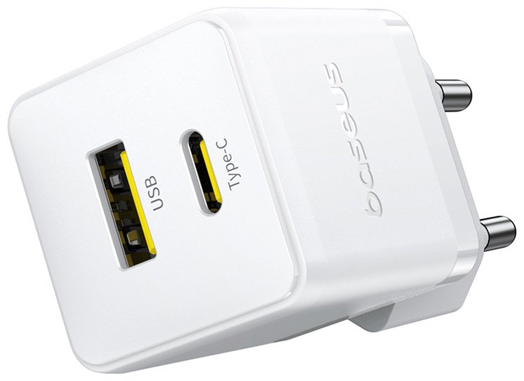 Зарядное устройство Baseus Palm USB Type-C, USB белый купить,NaN