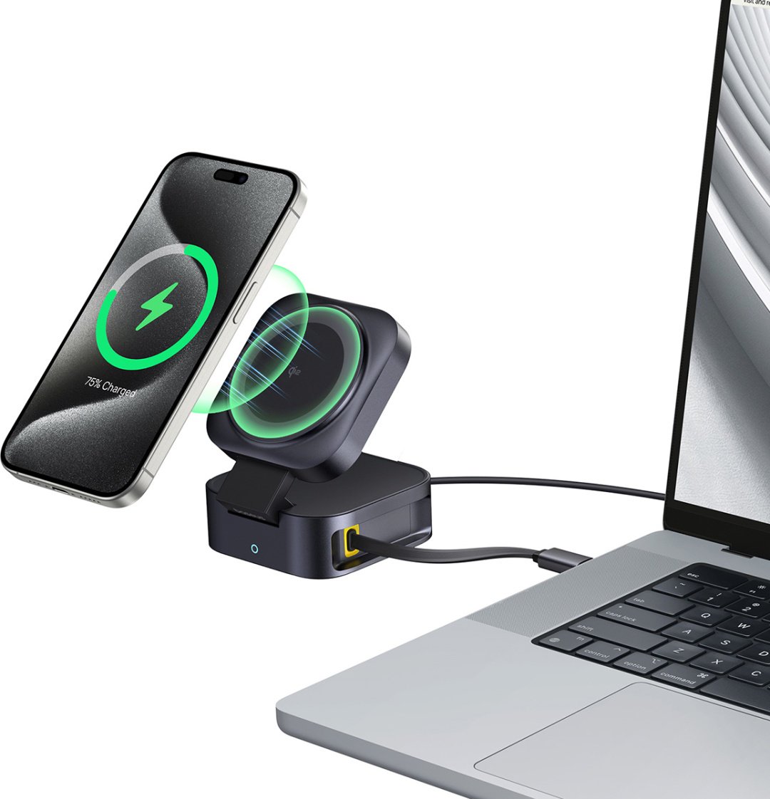 Зарядное устройство Baseus PicoGo 2-in-1 Qi2 15W + USB-C 67W USB Type-C черный купить,NaN
